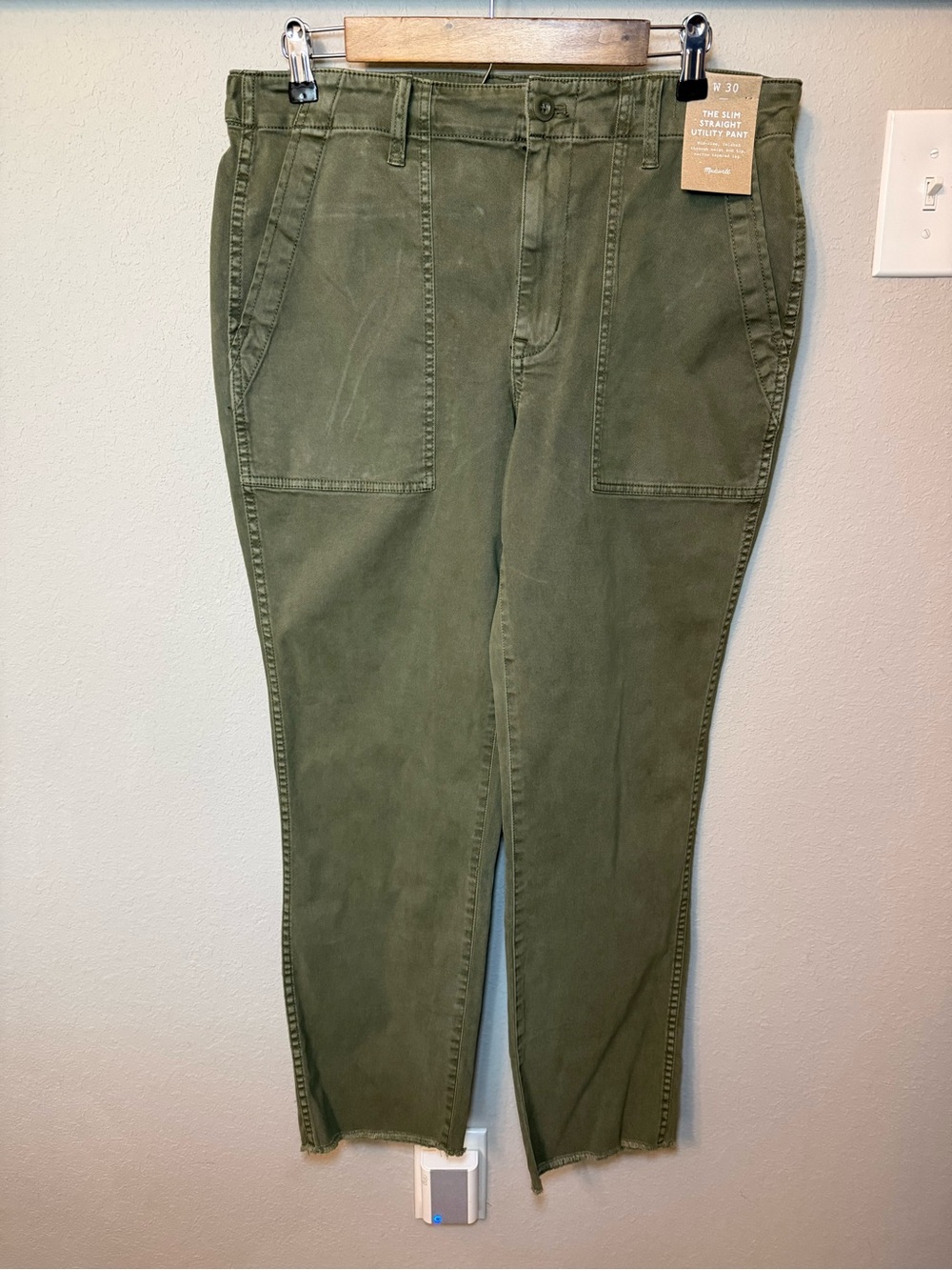 Madewell The Slim Straight Utility Pant Faded Ivy Size 30 - Picture 7 of 16